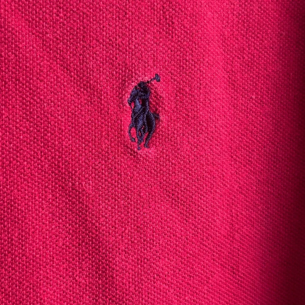 Polo Ralph Lauren Men Red Cotton Pique Short Sleeve Polo Shirt Large Classic Fit